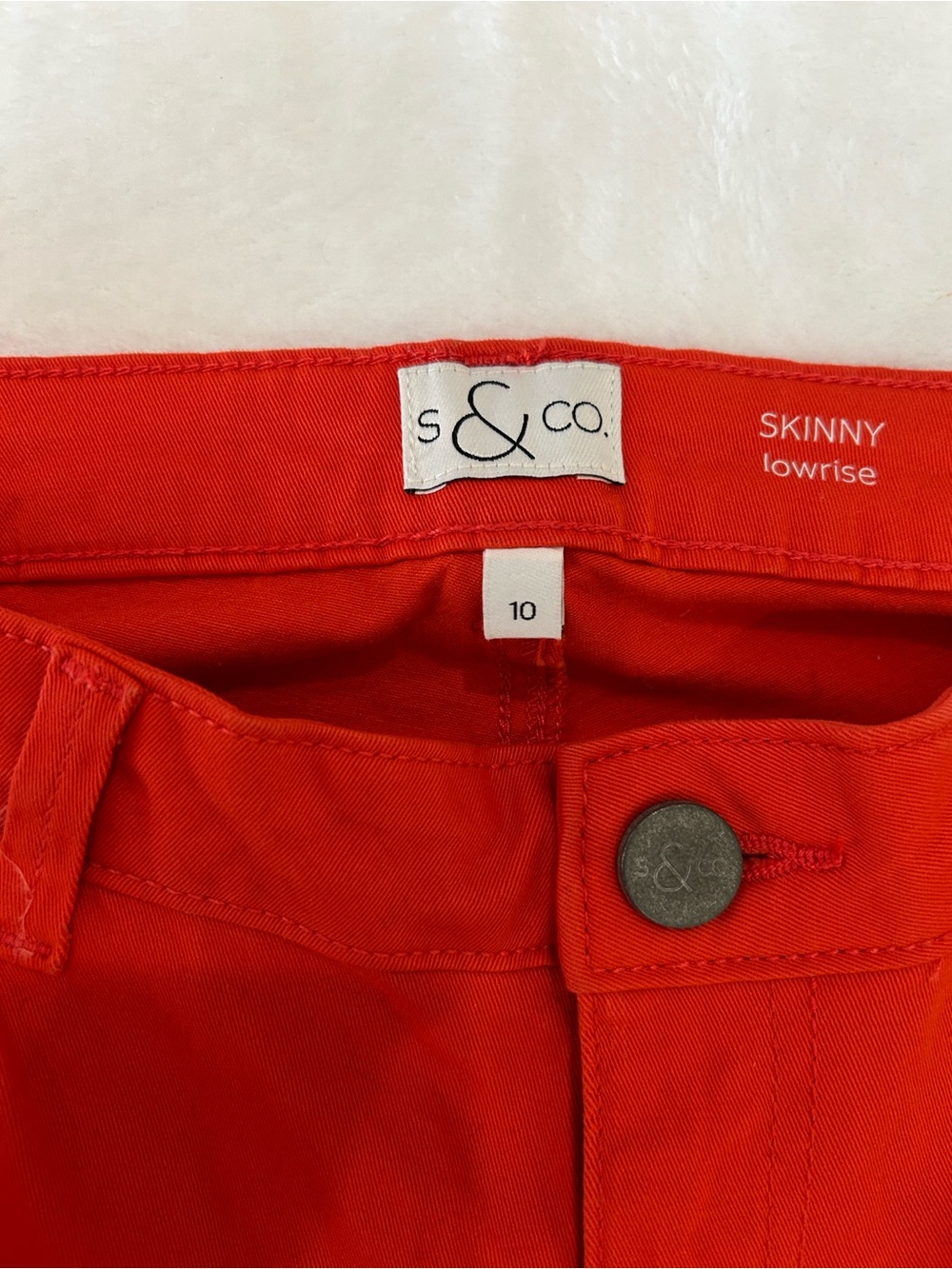 Bright Redish Orange Women's Skinny Jeans - Stretch Fit - Picture 3 of 12